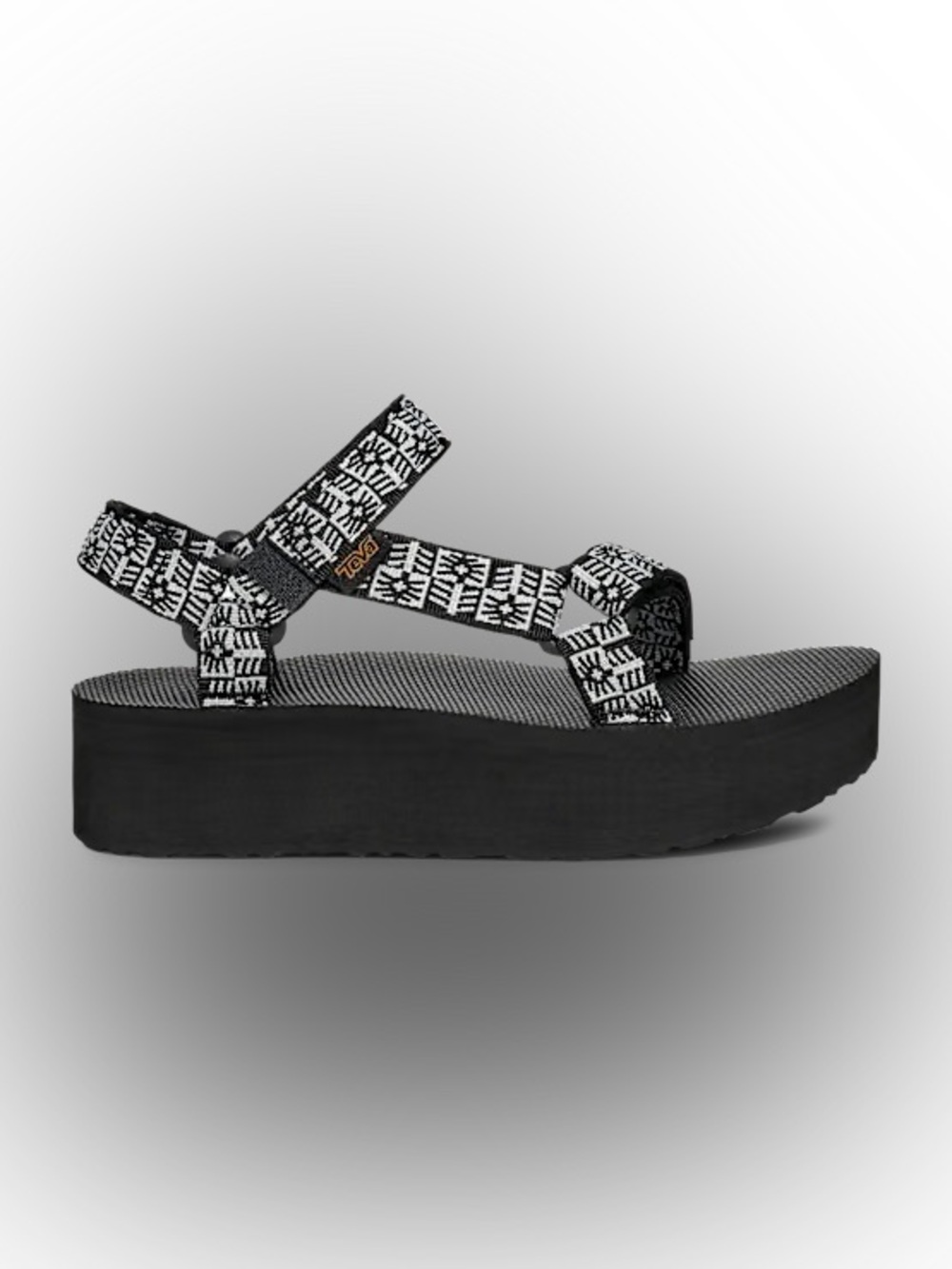 Teva Black & White Patterned flatform Sandal